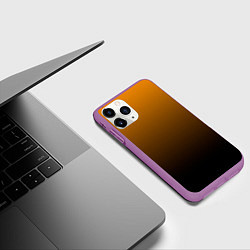 Чехол iPhone 11 Pro матовый Orange gradient, цвет: 3D-фиолетовый — фото 2