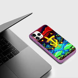 Чехол iPhone 11 Pro матовый Doom hyper monster, цвет: 3D-фиолетовый — фото 2
