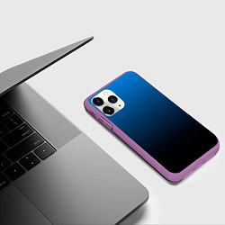 Чехол iPhone 11 Pro матовый Blue gradient, цвет: 3D-фиолетовый — фото 2