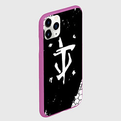 Чехол iPhone 11 Pro матовый Doom соты краски, цвет: 3D-фиолетовый — фото 2