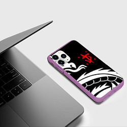 Чехол iPhone 11 Pro матовый Doom dragon steel, цвет: 3D-фиолетовый — фото 2