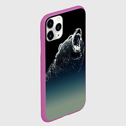 Чехол iPhone 11 Pro матовый Бурый в гневе - градиент, цвет: 3D-фиолетовый — фото 2