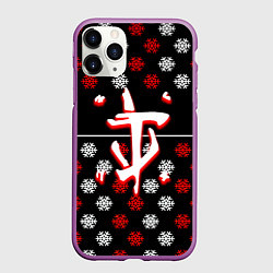 Чехол iPhone 11 Pro матовый Doom winter pattern steel, цвет: 3D-фиолетовый