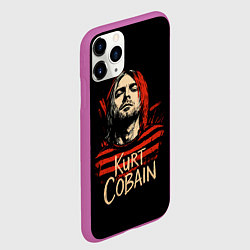 Чехол iPhone 11 Pro матовый Курт Кобейн, Нирвана, цвет: 3D-фиолетовый — фото 2