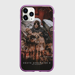 Чехол iPhone 11 Pro матовый Персонажи из Death stranding 2 on the beach, цвет: 3D-фиолетовый