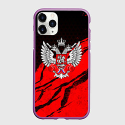 Чехол iPhone 11 Pro матовый Федерация бокса России - красный, цвет: 3D-фиолетовый