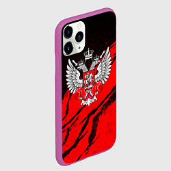Чехол iPhone 11 Pro матовый Федерация бокса России - красный, цвет: 3D-фиолетовый — фото 2