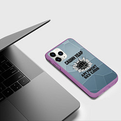 Чехол iPhone 11 Pro матовый Сашин удар - аргумент без слов, цвет: 3D-фиолетовый — фото 2