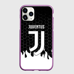 Чехол iPhone 11 Pro матовый Juventus соты огонь