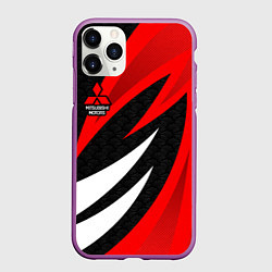 Чехол iPhone 11 Pro матовый Митсубиси - красный спорт, цвет: 3D-фиолетовый