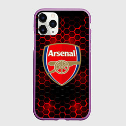 Чехол iPhone 11 Pro матовый Арсенал красные соты, цвет: 3D-фиолетовый
