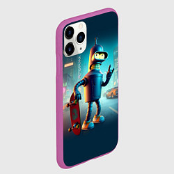 Чехол iPhone 11 Pro матовый Сынишка Бендера крутой скейтбордист, цвет: 3D-фиолетовый — фото 2