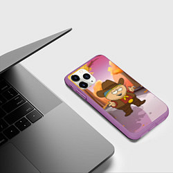Чехол iPhone 11 Pro матовый Эрик Картман ковбой осенью, цвет: 3D-фиолетовый — фото 2