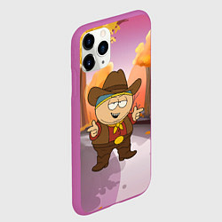 Чехол iPhone 11 Pro матовый Эрик Картман ковбой осенью, цвет: 3D-фиолетовый — фото 2