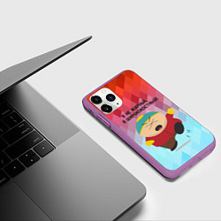 Чехол iPhone 11 Pro матовый Я не жирный - я ширококостный Эрик Картман, цвет: 3D-фиолетовый — фото 2