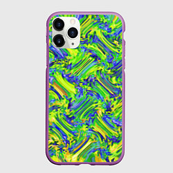 Чехол iPhone 11 Pro матовый Абстракция мазки кистью, цвет: 3D-фиолетовый