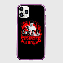 Чехол iPhone 11 Pro матовый Очень странные дела постер, цвет: 3D-фиолетовый