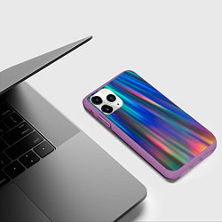 Чехол iPhone 11 Pro матовый Радужная голорафия, цвет: 3D-фиолетовый — фото 2
