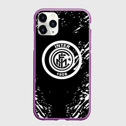 Чехол iPhone 11 Pro матовый Inter белые штрихи красок, цвет: 3D-фиолетовый