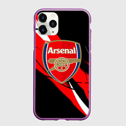 Чехол iPhone 11 Pro матовый Arsenal абстракция полосы, цвет: 3D-фиолетовый