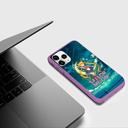 Чехол iPhone 11 Pro матовый Sailor Moon на фоне неба, цвет: 3D-фиолетовый — фото 2