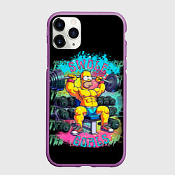 Чехол iPhone 11 Pro матовый Гомер Симпсон - цель раскачаться, цвет: 3D-фиолетовый