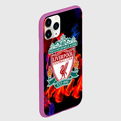 Чехол iPhone 11 Pro матовый Liverpool огненный стиль текстура, цвет: 3D-фиолетовый — фото 2