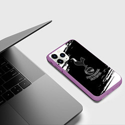Чехол iPhone 11 Pro матовый Тоттенхэм краски полосы, цвет: 3D-фиолетовый — фото 2