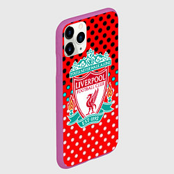 Чехол iPhone 11 Pro матовый Liverpool точки текстура спорт, цвет: 3D-фиолетовый — фото 2