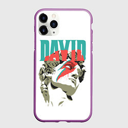 Чехол iPhone 11 Pro матовый David Bowie статуя Давида, цвет: 3D-фиолетовый