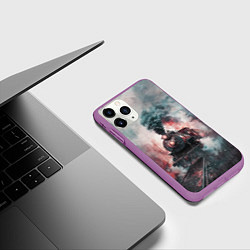 Чехол iPhone 11 Pro матовый Винтажный паровоз, цвет: 3D-фиолетовый — фото 2