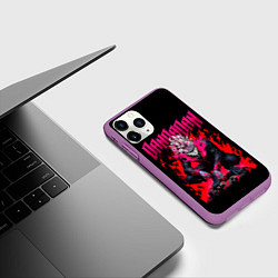 Чехол iPhone 11 Pro матовый Дандадан Окарун, цвет: 3D-фиолетовый — фото 2