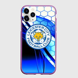 Чехол iPhone 11 Pro матовый Лестер сити броня соты, цвет: 3D-фиолетовый