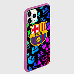 Чехол iPhone 11 Pro матовый Барселона x Маршмэллоу неоновый градиент, цвет: 3D-фиолетовый — фото 2