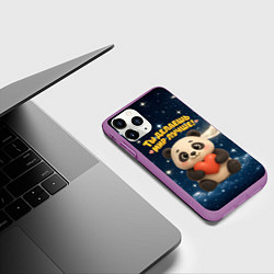 Чехол iPhone 11 Pro матовый Ты делаешь мир лучше - панда с сердечком, цвет: 3D-фиолетовый — фото 2