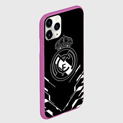Чехол iPhone 11 Pro матовый Real Madrid полосы геомтерия, цвет: 3D-фиолетовый — фото 2