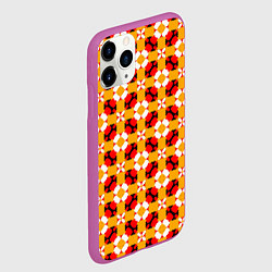 Чехол iPhone 11 Pro матовый Цветочная геометрия красно-желтая, цвет: 3D-фиолетовый — фото 2