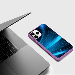 Чехол iPhone 11 Pro матовый Абстракция волнистых линий, цвет: 3D-фиолетовый — фото 2