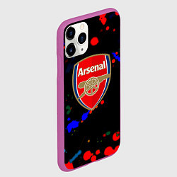 Чехол iPhone 11 Pro матовый Arsenal неоновые брызги красок, цвет: 3D-фиолетовый — фото 2