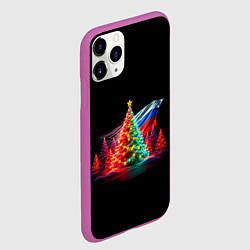 Чехол iPhone 11 Pro матовый Ёлочные чудеса, цвет: 3D-фиолетовый — фото 2