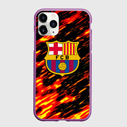 Чехол iPhone 11 Pro матовый Barcelona штрихи огненные, цвет: 3D-фиолетовый