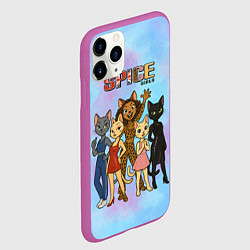 Чехол iPhone 11 Pro матовый Spice girls кошки из 90х, цвет: 3D-фиолетовый — фото 2