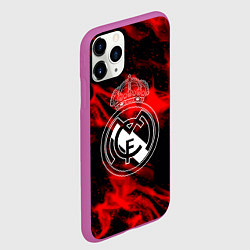 Чехол iPhone 11 Pro матовый Real Madrid красный огонь, цвет: 3D-фиолетовый — фото 2