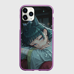 Чехол iPhone 11 Pro матовый Маомао с кошачьими ушками, цвет: 3D-фиолетовый