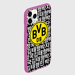 Чехол iPhone 11 Pro матовый Borussia японские символы паттерн, цвет: 3D-фиолетовый — фото 2