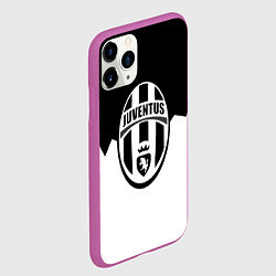 Чехол iPhone 11 Pro матовый Ювентус черно белая геометрия, цвет: 3D-фиолетовый — фото 2