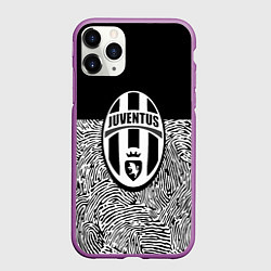 Чехол iPhone 11 Pro матовый Juventus отпечатки текстура, цвет: 3D-фиолетовый