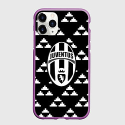 Чехол iPhone 11 Pro матовый Juventus геометрия треугольники, цвет: 3D-фиолетовый