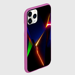 Чехол iPhone 11 Pro матовый Neon colored geometric, цвет: 3D-фиолетовый — фото 2