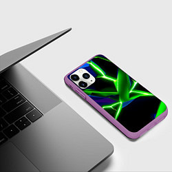 Чехол iPhone 11 Pro матовый Green glow, цвет: 3D-фиолетовый — фото 2